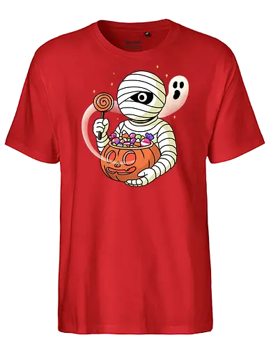 Sugar Pharaoh  - sugar pharaoh, mummy, Halloween mummy, Halloween candy, humor, trick or treat, spooky cute, Halloween night, sugar mummy, creepy cute - Fairtrade T-Shirt