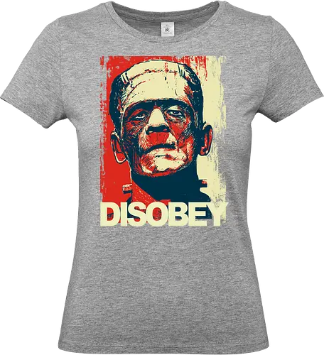 Disobey - Frankenstein, horror, hope poster, shepard fairey, halloween, spooky - Standard T-Shirt (Frauen)