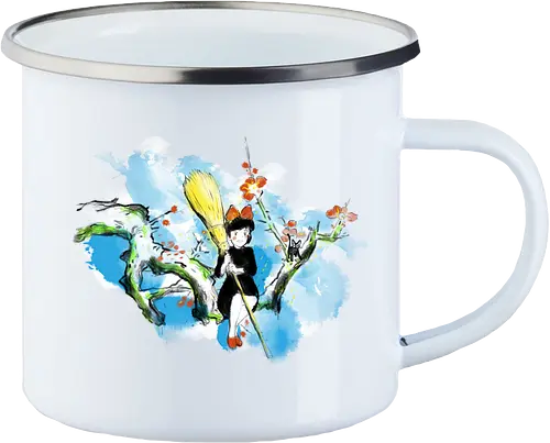 Sumi-e little witch - anime, movie, little witch, Kiki, movie, japan pop culture - Emailletasse