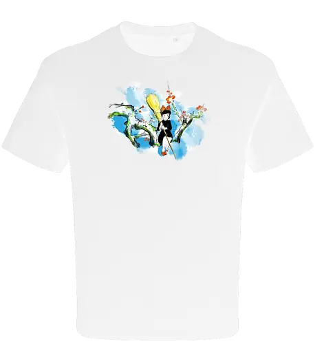 Sumi-e little witch - anime, movie, little witch, Kiki, movie, japan pop culture - Oversize T-Shirt
