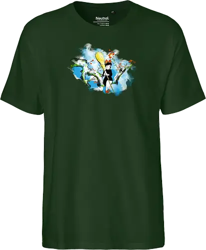 Sumi-e little witch - anime, movie, little witch, Kiki, movie, japan pop culture - Fairtrade T-Shirt