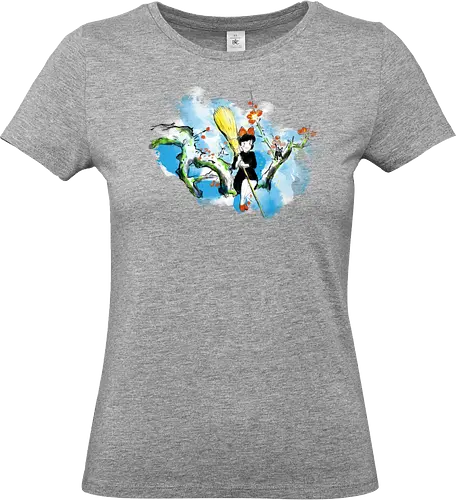 Sumi-e little witch - anime, movie, little witch, Kiki, movie, japan pop culture - Standard T-Shirt (Frauen)