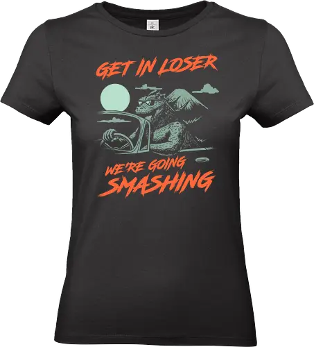 Get In Loser Kaiju Road Trip - halloween, funny, funny quote, geek, giant, horror, lizard, monster, nostalgia, reptile, retro, sarcasm, sci fi, science fiction, vintage - Standard T-Shirt (Frauen)