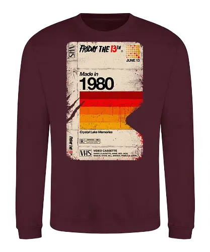 Friday the 13th Blank Tape - Friday the 13th, vhs, vintage tapes, cassette tapes, vhs tapes, video tapes, 1980, crystal lake, horror, halloween - Sweatshirt