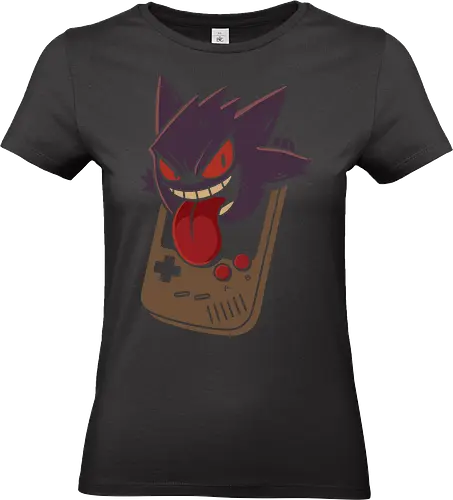 Retro Ghost Encounter - Ghost, Pocket, Handheld, retro gaming, ghost type, nostalgic, 90s video game, fan art, t-shirt design, art print, Kanto, geek art, classic console, pop culture, spooky - Standard T-Shirt (Frauen)