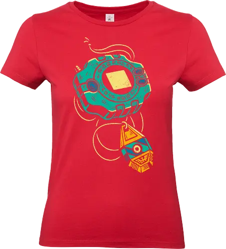 Distressed DigiVice - Digital, DigiVice, Digimon Adventure, 90s anime, retro anime, fan art, t-shirt design, art print, distressed graphic, pop culture, Crest of Courage, digital monster, geek art, nostalgic, Tai Kamiya - Standard T-Shirt (Frauen)