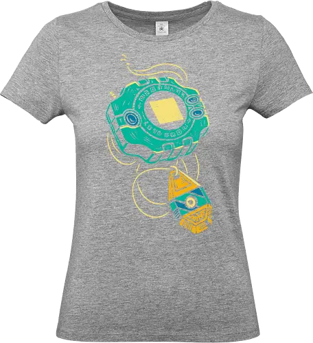Distressed DigiVice - Digital, DigiVice, Digimon Adventure, 90s anime, retro anime, fan art, t-shirt design, art print, distressed graphic, pop culture, Crest of Courage, digital monster, geek art, nostalgic, Tai Kamiya - Standard T-Shirt (Frauen)