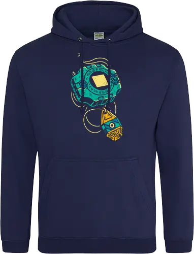 Distressed DigiVice - Digital, DigiVice, Digimon Adventure, 90s anime, retro anime, fan art, t-shirt design, art print, distressed graphic, pop culture, Crest of Courage, digital monster, geek art, nostalgic, Tai Kamiya - Standard Hoodie