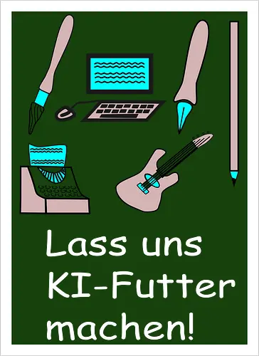 Lass uns KI-Futter machen, weiße Schrift