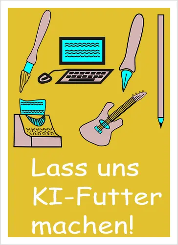 Lass uns KI-Futter machen, weiße Schrift