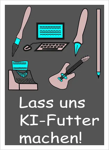 Lass uns KI-Futter machen, weiße Schrift