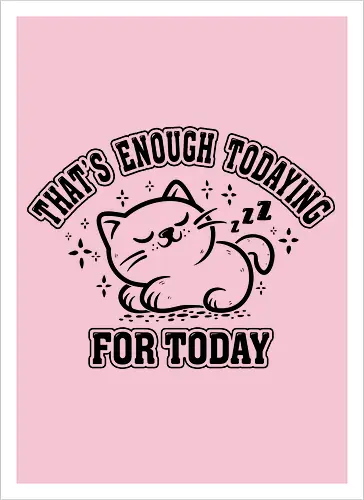That's Enough Todaying For Today- Funny Cat