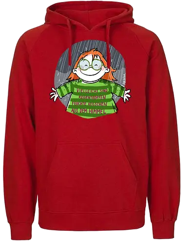 Regentropfen - Ringelpullisprüche, Ringeldinger, streifenweise, Spruch, Weisheit, Motivation, Ringelpulli, SprücheShirt, Cartoon Illustration, Regen, Statement, Handgezeichnet, Humor, Selbstironie, Streifenpulli, Spruchshirt, deutsch - Fairtrade Hoodie