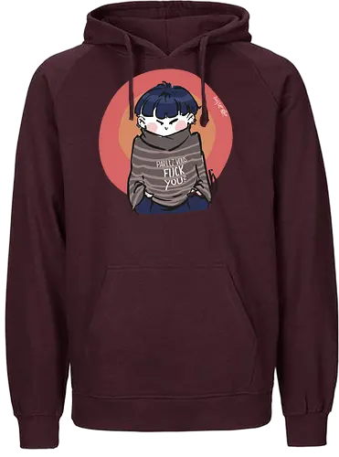 Parlez-vous fuck you? - Ringelpullisprüche, Ringeldinger, streifenweise, Spruch, Weisheit, Motivation, Ringelpulli, SprücheShirt, Cartoon Illustration, Statement, Handgezeichnet, Humor, Selbstironie, Streifenpulli, Spruchshirt, deutsch - Fairtrade Hoodie
