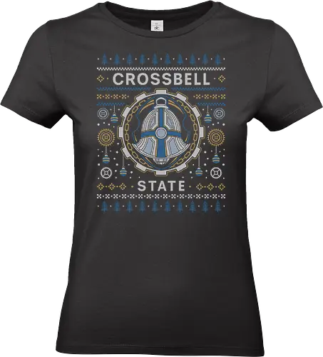 Crossbell State Ugly Sweater - trails in the sky, legend of heroes, ys, crossbell, bracer guild, trails from zero, trails into reverie, trails of cold steel, gaming, video game, trails to azure, tio plato, mishy, ugly christmas sweater, xmas - Standard T-Shirt (Frauen)