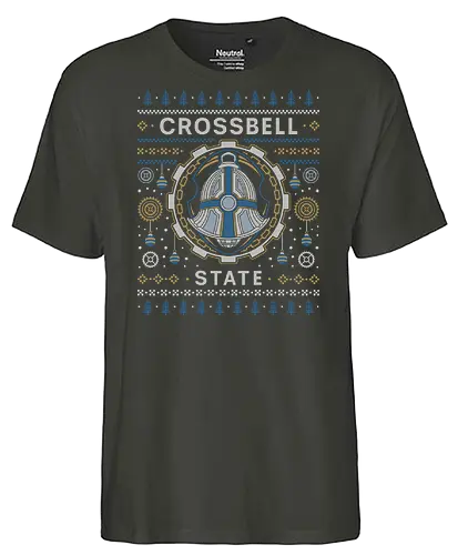 Crossbell State Ugly Sweater - trails in the sky, legend of heroes, ys, crossbell, bracer guild, trails from zero, trails into reverie, trails of cold steel, gaming, video game, trails to azure, tio plato, mishy, ugly christmas sweater, xmas - Fairtrade T-Shirt