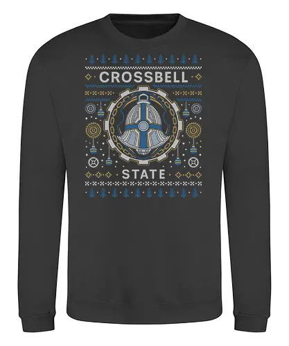 Crossbell State Ugly Sweater - trails in the sky, legend of heroes, ys, crossbell, bracer guild, trails from zero, trails into reverie, trails of cold steel, gaming, video game, trails to azure, tio plato, mishy, ugly christmas sweater, xmas - Sweatshirt