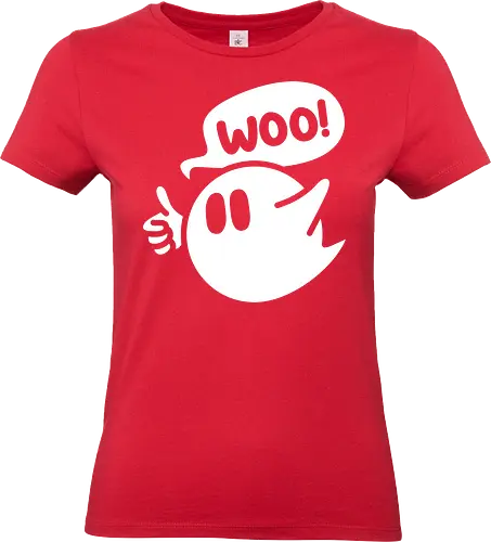 Woo Ghost - Ghost, spooky, minimal, minimalism, minimalistic, simple, boo, woo, friendly ghost, cute, sheet, thumbs up, positive vibes, halloween - Standard T-Shirt (Frauen)
