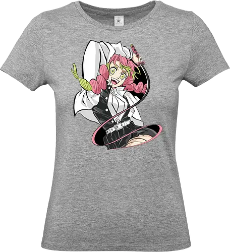 Kanroji Mitsuri: Love Hashira's Smile - Mitsuri Kanroji, Love Hashira, Slayer, Hashira, anime, manga, fan art, t-shirt design, art print, Nichirin Sword, cute anime girl, geek art, stylish, KNY, cool anime art, pink hair - Standard T-Shirt (Frauen)