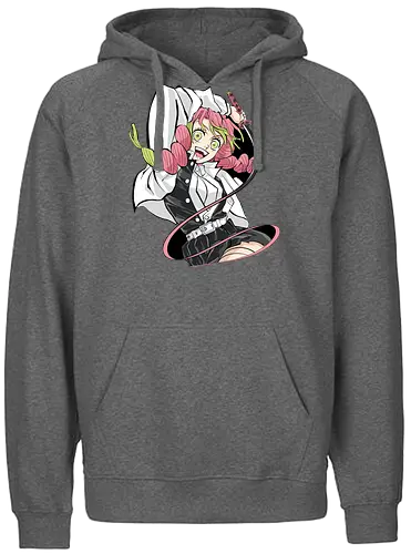 Kanroji Mitsuri: Love Hashira's Smile - Mitsuri Kanroji, Love Hashira, Slayer, Hashira, anime, manga, fan art, t-shirt design, art print, Nichirin Sword, cute anime girl, geek art, stylish, KNY, cool anime art, pink hair - Fairtrade Hoodie