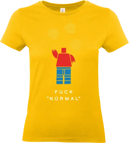  F*ck Normal - F*ck Normal, Lego art, minifigure, unconventional, funny graphic, rebellion, non-conformity, neurodiversity, pop culture, humor, t-shirt design, art print, minimalist, unique, anti-normal, individuality - Standard T-Shirt (Frauen)