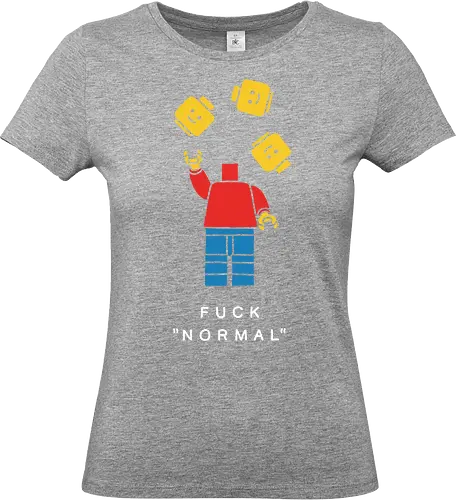 F*ck Normal - F*ck Normal, Lego art, minifigure, unconventional, funny graphic, rebellion, non-conformity, neurodiversity, pop culture, humor, t-shirt design, art print, minimalist, unique, anti-normal, individuality - Standard T-Shirt (Frauen)