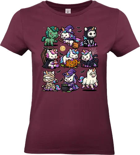 Spooky Unicorns - unicorn halloween, enchanted, fantasy, ghost, halloween, halloween unicorn, halloweentee, horror, magic, mummy, october, scary, unicorn, vampire, zombie unicorn - Standard T-Shirt (Frauen)