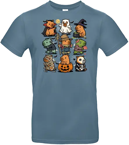 Spooky Capybaras - halloween capybara, capybara, halloween, spooky, rodent, animal, funny capybara, capybara lover, ghost, capy, zombie, vampire, mummy, pumpkin - Standard T-Shirt