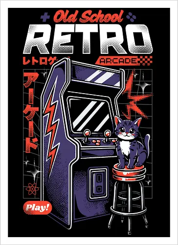 Old School Retro Gaming Cat