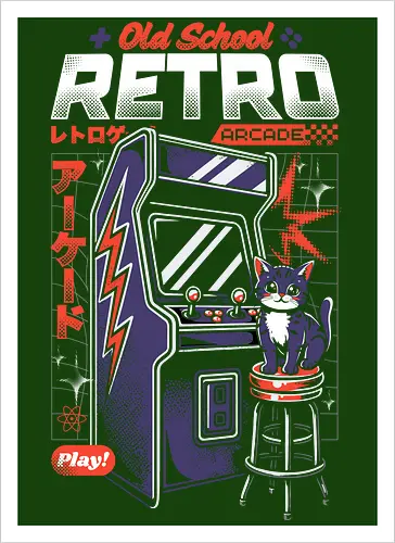 Old School Retro Gaming Cat