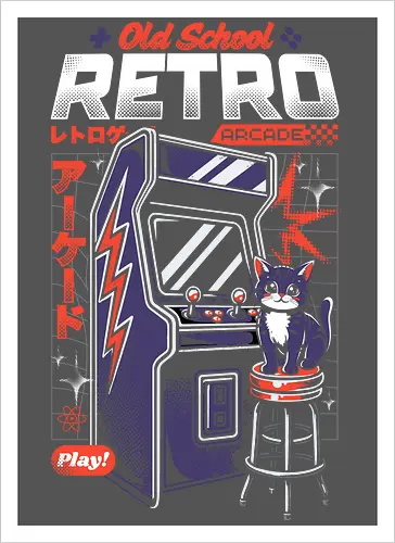 Old School Retro Gaming Cat