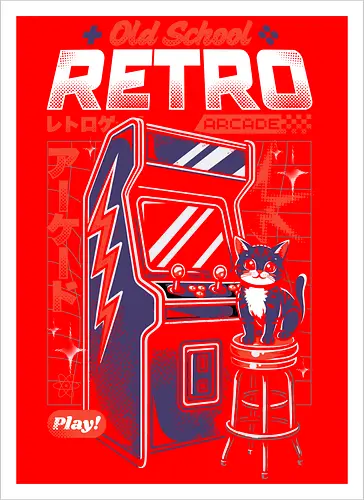 Old School Retro Gaming Cat