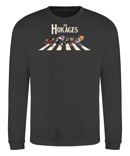 The Hokages - Shinobi, anime, manga, abbey road, chibi, cute, running, ninja, hokage, hashirama, tobirama, minato, ninjas - Sweatshirt