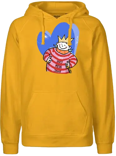 DAS wird mein Jahr!  - Ringelpullisprüche, Ringeldinger, streifenweise, Spruch, Weisheit, Motivation, Ringelpulli, SprücheShirt, Cartoon Illustration, Neujahr, Silvester, Statement, Handgezeichnet, Humor, Selbstironie, Streifenpulli, Spruchshirt, deutsch - Fairtrade Hoodie