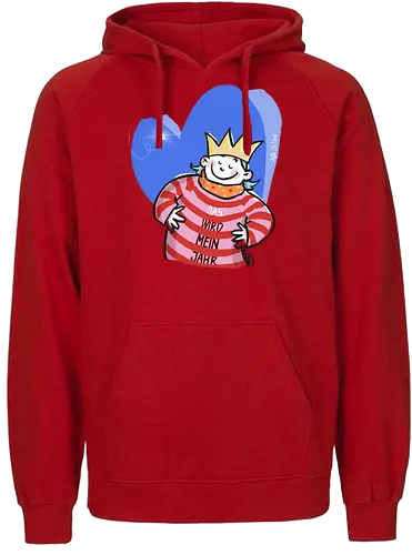 DAS wird mein Jahr!  - Ringelpullisprüche, Ringeldinger, streifenweise, Spruch, Weisheit, Motivation, Ringelpulli, SprücheShirt, Cartoon Illustration, Neujahr, Silvester, Statement, Handgezeichnet, Humor, Selbstironie, Streifenpulli, Spruchshirt, deutsch - Fairtrade Hoodie