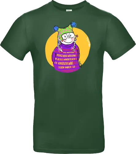 Die meisten Menschen werden im Alter wunderlich... - Ringelpullisprüche, Ringeldinger, streifenweise, Spruch, Weisheit, Motivation, Ringelpulli, SprücheShirt, Cartoon Illustration, Alter. Statement, Handgezeichnet, Humor, Selbstironie, Streifenpulli, Spruchshirt, deutsch - Standard T-Shirt