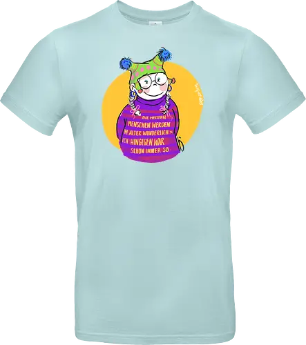 Die meisten Menschen werden im Alter wunderlich... - Ringelpullisprüche, Ringeldinger, streifenweise, Spruch, Weisheit, Motivation, Ringelpulli, SprücheShirt, Cartoon Illustration, Alter. Statement, Handgezeichnet, Humor, Selbstironie, Streifenpulli, Spruchshirt, deutsch - Standard T-Shirt