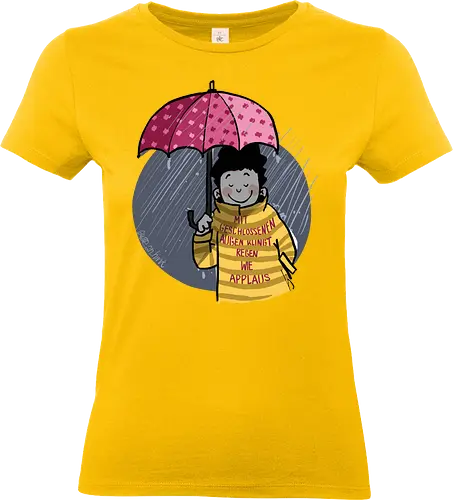 Mit geschlossenen Augen... - Ringelpullisprüche, Ringeldinger, streifenweise, Spruch, Weisheit, Motivation, Ringelpulli, SprücheShirt, Cartoon Illustration, Statement, Handgezeichnet, Humor, Selbstironie, Streifenpulli, Spruchshirt, deutsch - Standard T-Shirt (Frauen)