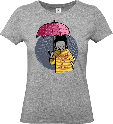 Mit geschlossenen Augen... - Ringelpullisprüche, Ringeldinger, streifenweise, Spruch, Weisheit, Motivation, Ringelpulli, SprücheShirt, Cartoon Illustration, Statement, Handgezeichnet, Humor, Selbstironie, Streifenpulli, Spruchshirt, deutsch - Standard T-Shirt (Frauen)