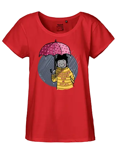 Mit geschlossenen Augen... - Ringelpullisprüche, Ringeldinger, streifenweise, Spruch, Weisheit, Motivation, Ringelpulli, SprücheShirt, Cartoon Illustration, Statement, Handgezeichnet, Humor, Selbstironie, Streifenpulli, Spruchshirt, deutsch - Fairtrade Girl Shirt