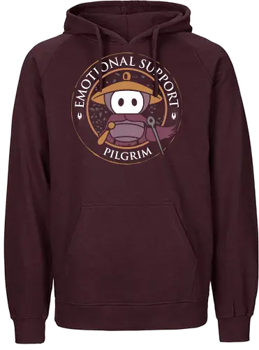 Emotional Support Pilgrim - Silksong, Bug Knight, sherma, Metroidvania, platform, steam gaming, hornet - Fairtrade Hoodie