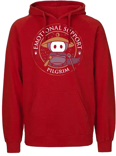 Emotional Support Pilgrim - Silksong, Bug Knight, sherma, Metroidvania, platform, steam gaming, hornet - Fairtrade Hoodie