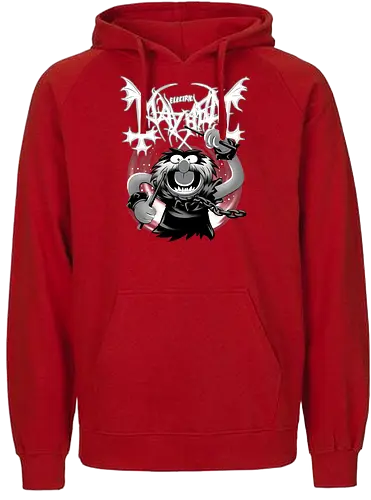 Animal Mayhem - Animal, puppet, Drummer, Mayhem, black metal, band - Fairtrade Hoodie