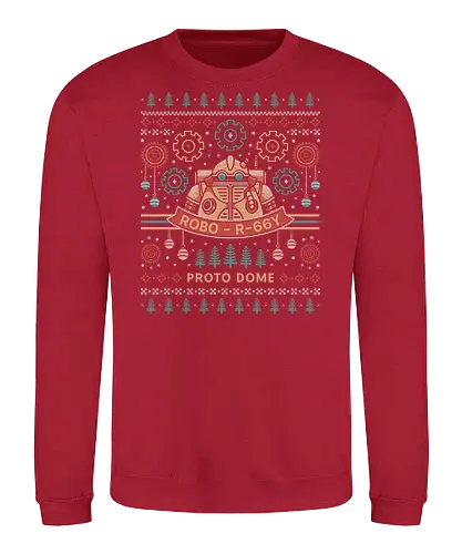 Proto Dome Robo Ugly Sweater - frog, glenn, robo, epoch, wings of time, lucca, fantasy, kingdom of zeal, video game, gaming, gamer, ugly christmas sweater, jrpg, chrono, trigger, cross - Sweatshirt