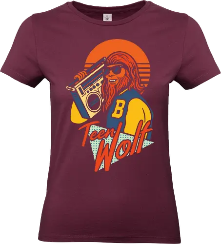 Totally Tubular Teen Wolf - boombox, werewolf, totally tubular, Teen Wolf, 80s movie, retro pop culture, vaporwave, Michael J. Fox, 80s nostalgia, throwback, cool graphic, t-shirt design, art print, retro fashion, basketball - Standard T-Shirt (Frauen)