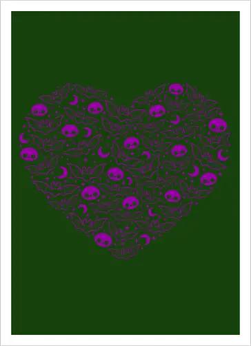 Kawaii Goth Bat Heart