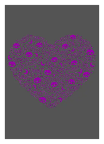 Kawaii Goth Bat Heart