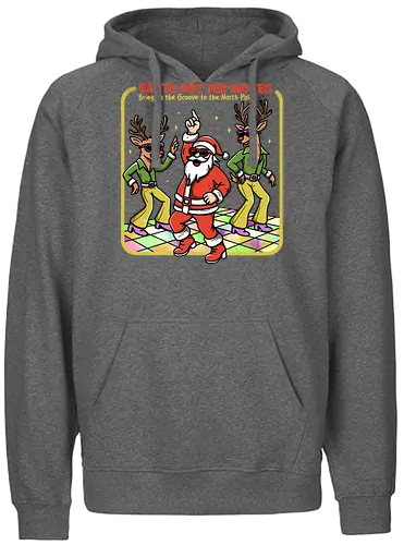 Santa Got The Moves - dancing santa, reindeer, merry Christmas, xmas, Christmas, disco santa, dancing holiday, winter season, happy holiday, dancing, santa, santa claus - Fairtrade Hoodie