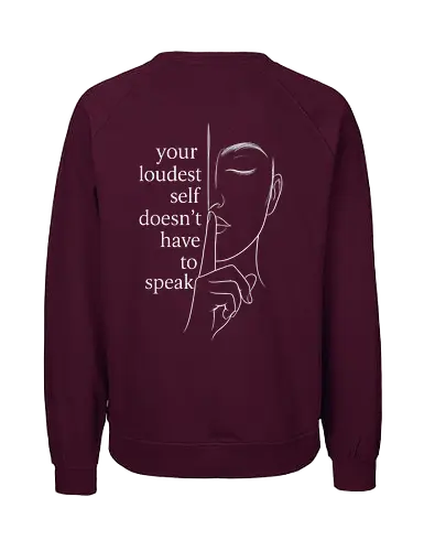 Your Loudest Self Back - Simlow, Twitch, Streamer, Katze, Chaos, Liebe, Herz - Fairtrade Sweatshirt