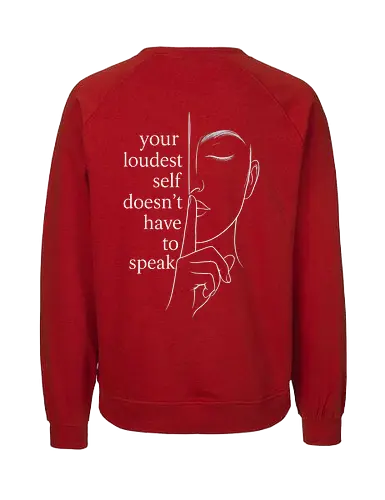 Your Loudest Self Back - Simlow, Twitch, Streamer, Katze, Chaos, Liebe, Herz - Fairtrade Sweatshirt